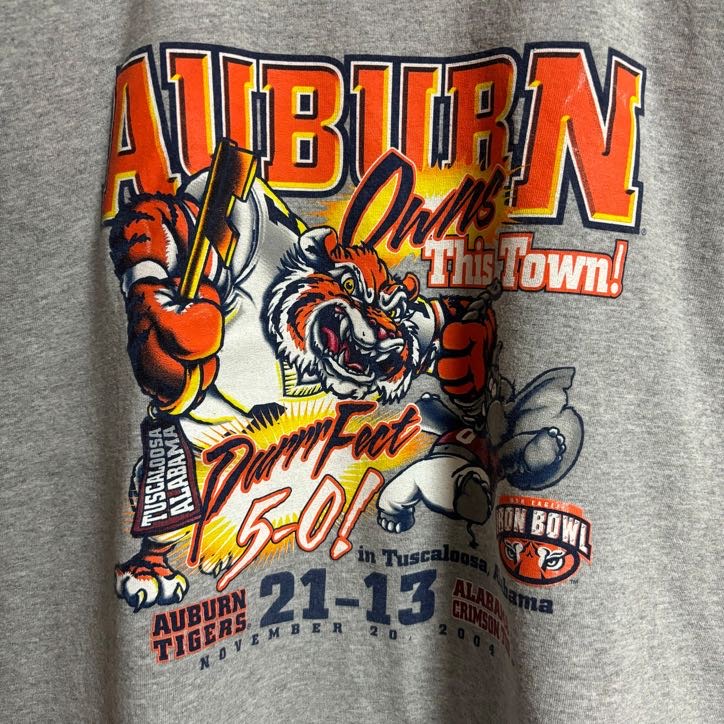 古着 used　REDOAK　半袖オフィシャルプリントTシャツ　アメフト　AUBURN IRON BOWL　グレー　XLサイズ