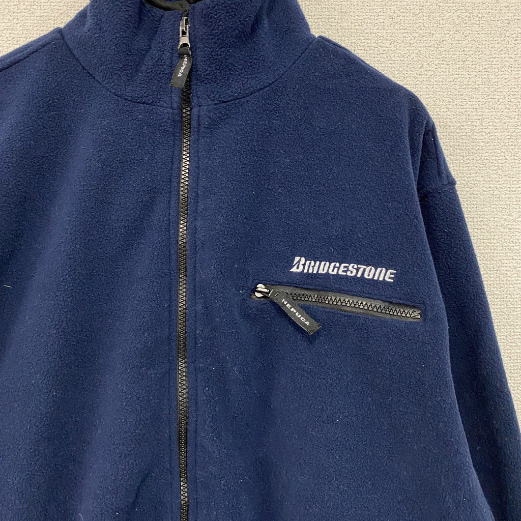 NepucaGear　BRIDGESTONE　ブリヂストン　フルジップフリースジャケット/ボアジャケット　紺　ネイビー　Lサイズ
