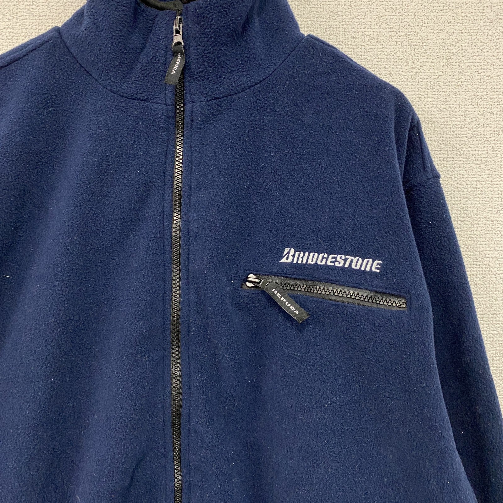 NepucaGear　BRIDGESTONE　ブリヂストン　フルジップフリースジャケット/ボアジャケット　紺　ネイビー　Lサイズ