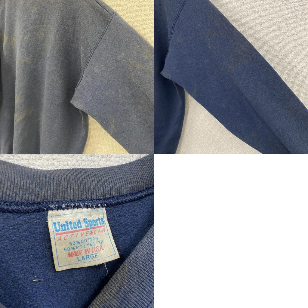 90s　United Sports　スウェット/トレーナー　HARVARD　アーチプリント　紺　ネイビー　Lサイズ ヴィンテージ スウェットトップス メンズ コットン 古着