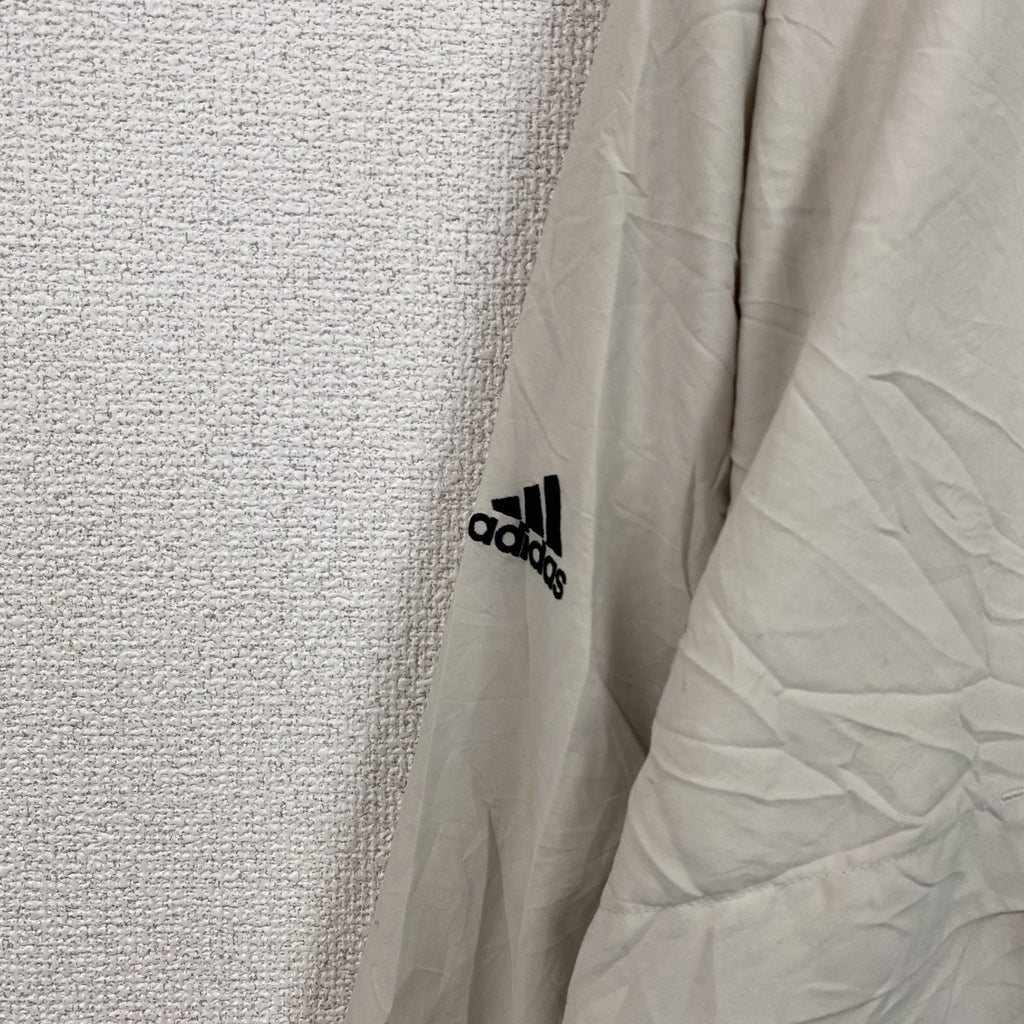 adidas　アディダス　プルオーバージャケット　ハーフジップ　オフホワイト　XLサイズ　古着