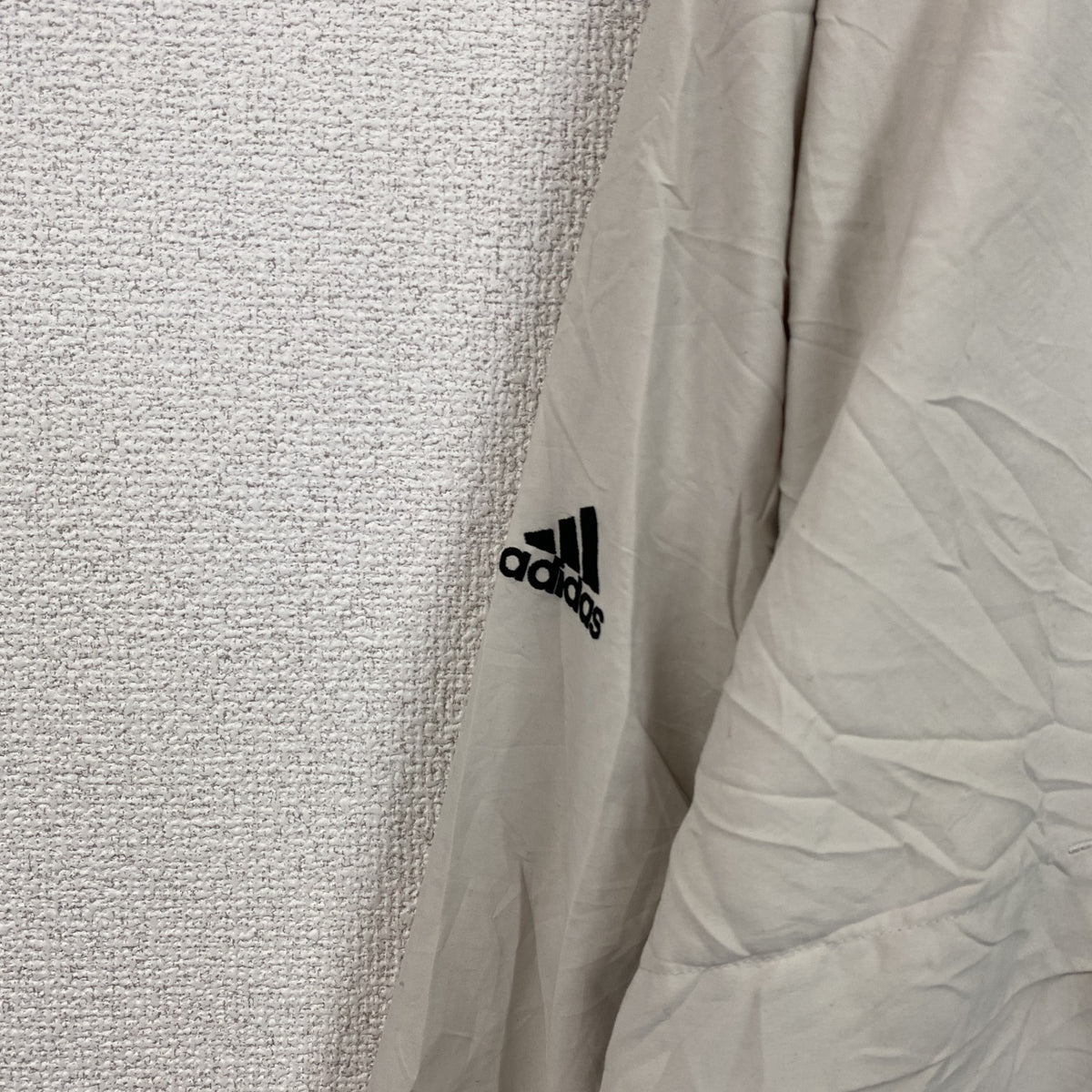 adidas　アディダス　プルオーバージャケット　ハーフジップ　オフホワイト　XLサイズ　古着
