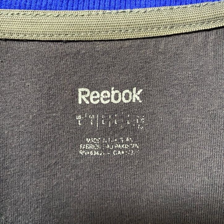 古着 used Reebok リーボック　長袖ハイネックフルジップスウェット　トラックジャケット　ブルーグレー　Lサイズ