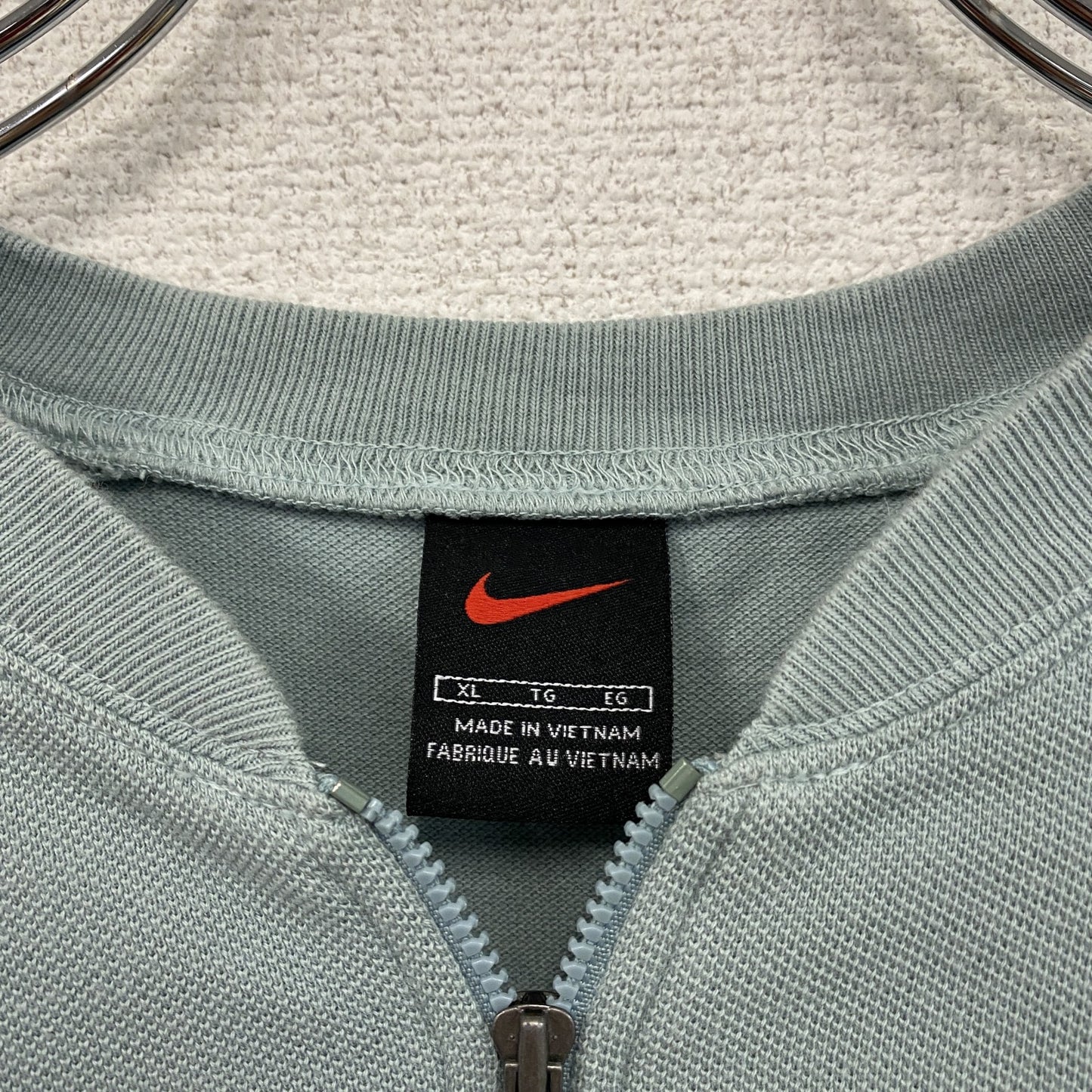 NIKE　ナイキ　ハーフジップ半袖Tシャツ　水色　ライトブルー　グレー　XLサイズ　