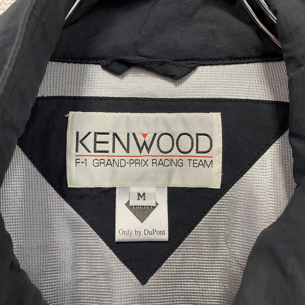 90s　KENWOOD F1　ケンウッド　ナイロンレーシングジャケット　ワッペン　デカロゴ　ヴィンテージ　黒　ブラック　Mサイズ