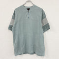 ～00s　NIKE　ナイキ　ハーフジップ半袖Tシャツ　ヴィンテージ　水色　ライトブルー　グレー　XLサイズ カットソー メンズ コットン 古着