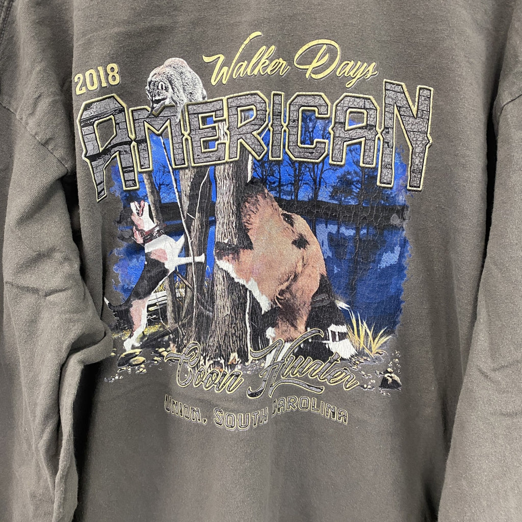 GILDAN　ギルダン　長袖プリントTシャツ/ロンT　ビーグル　灰色　グレー　Lサイズ　古着