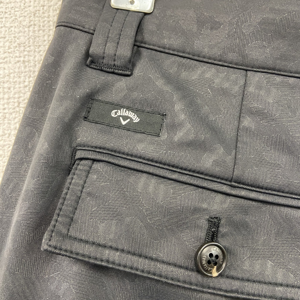 Callaway　キャロウェイ　カーゴパンツ　ジップフライ　カモフラージュ　迷彩柄　黒　ブラック　LLサイズ　古着