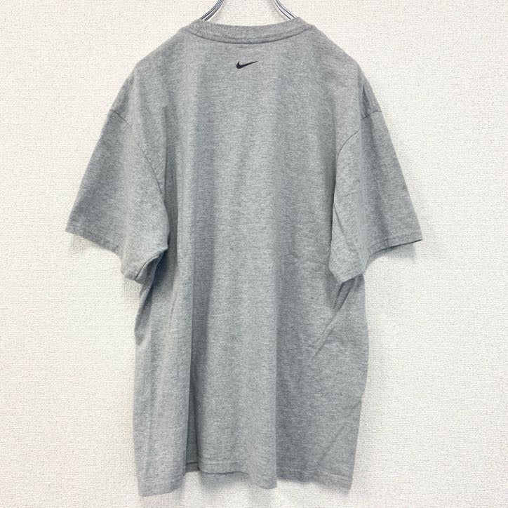 古着 used　NIKE　ナイキ　半袖カレッジプリントTシャツ　JESUIT　FOOTBALL　レトロデザイン　グレー　Lサイズ