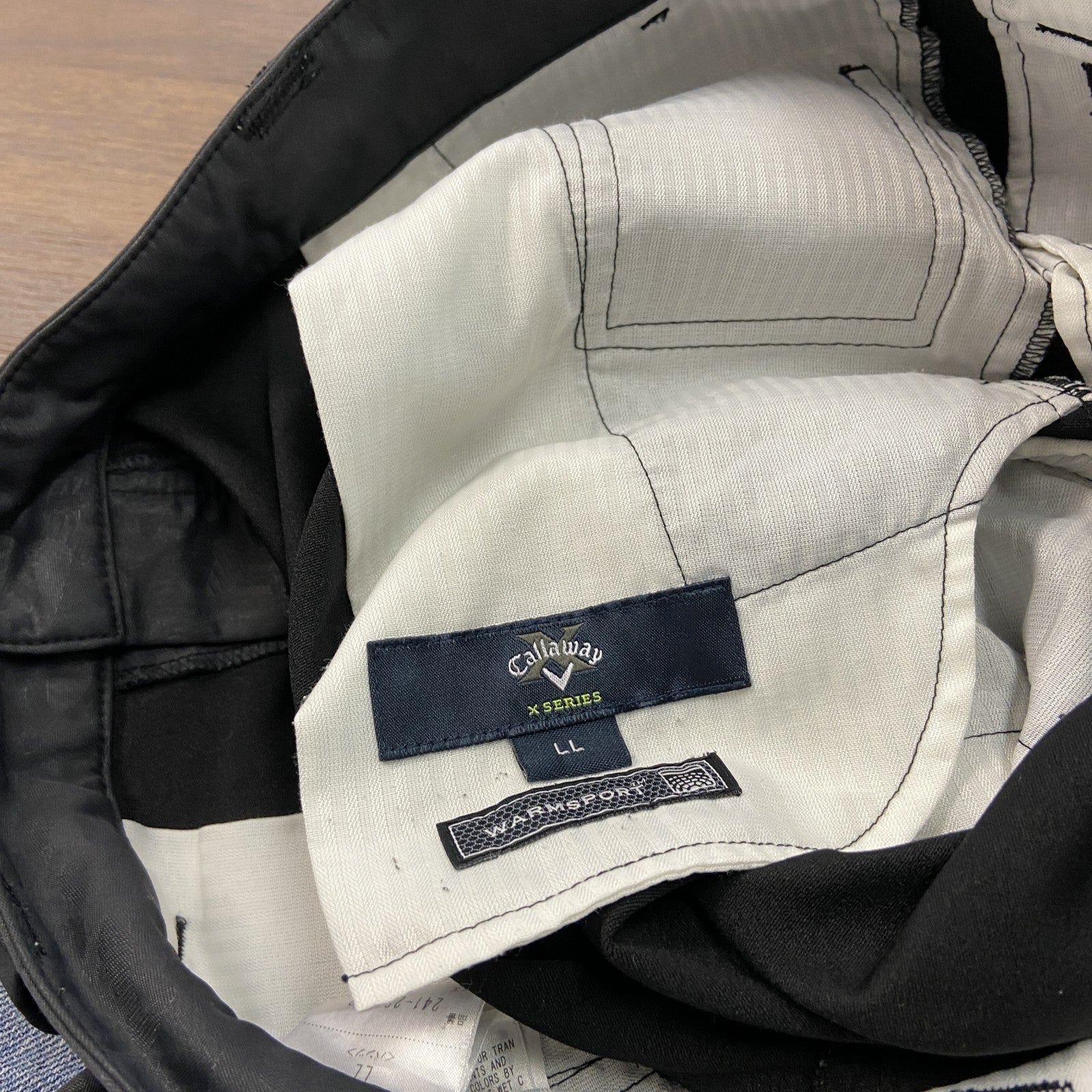 Callaway　キャロウェイ　カーゴパンツ　ジップフライ　カモフラージュ　迷彩柄　黒　ブラック　LLサイズ　古着