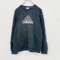 00s　adidas　アディダス　スウェット/トレーナー　ヴィンテージ　パフォーマンスロゴ　黒　ブラック　XLサイズ　古着