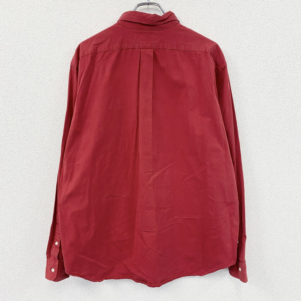 Ralph Lauren　ラルフローレン　CLASSIC FIT　長袖ボタンダウンシャツ　赤　レッド　XLサイズ　古着