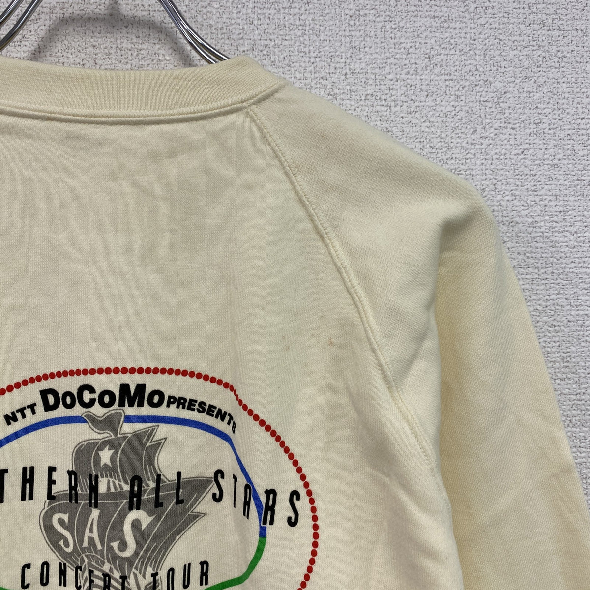 90s　NTT DOCOMO　サザンオールスタース　桑田佳祐　歌う日本シリーズ　企業　スウェット/トレーナー　アイボリー　Fサイズ ヴィンテージ スウェットトップス メンズ コットン 古着