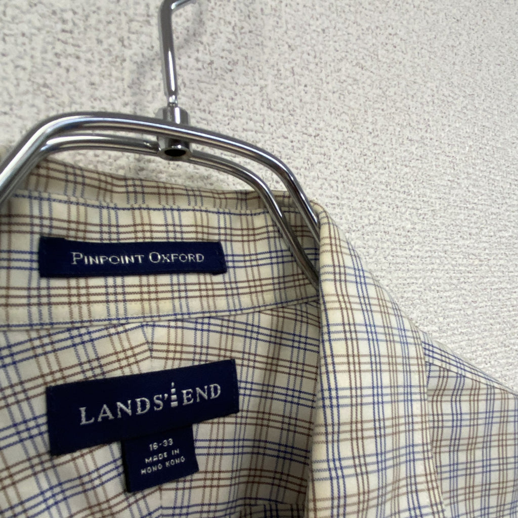 LAND’S END　ランズエンド　長袖シャツ　チェック柄　16・33サイズ　古着