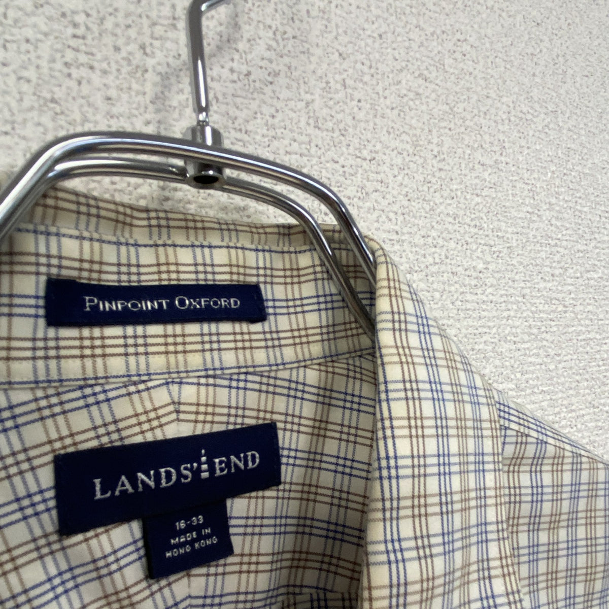 LAND’S END　ランズエンド　長袖シャツ　チェック柄　16・33サイズ　古着