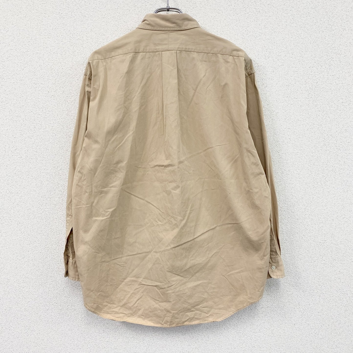 Ralph Lauren　ラルフローレン　BLAKE　長袖シャツ　ボタンダウンシャツ　無地　ベージュ　Lサイズ