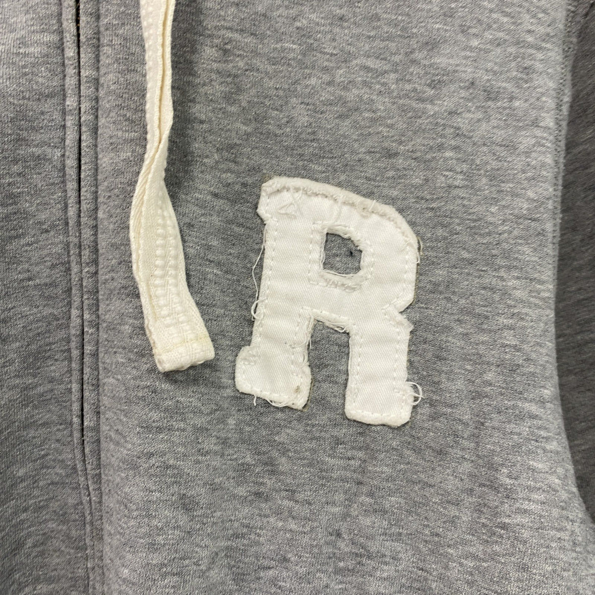 RUSSELL ATHLETIC　ラッセルアスレチック　フルジップスウェットパーカー/フーディー　ワッペン　灰色　グレー　Lサイズ　古着