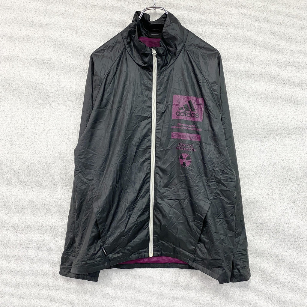 adidas　アディダス　フルジップジャケット　ダークグレー　Oサイズ　古着