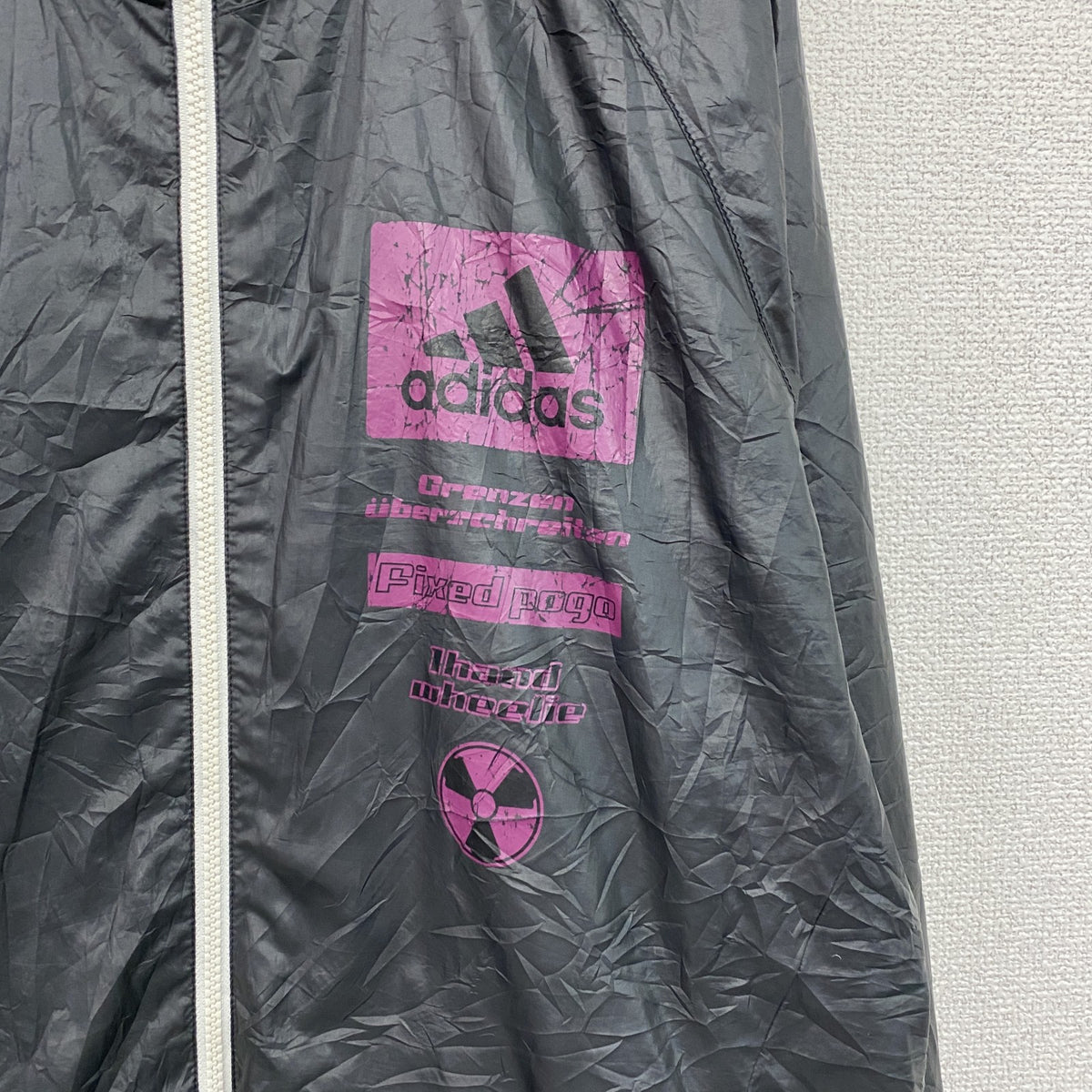 adidas　アディダス　フルジップジャケット　ダークグレー　Oサイズ　古着