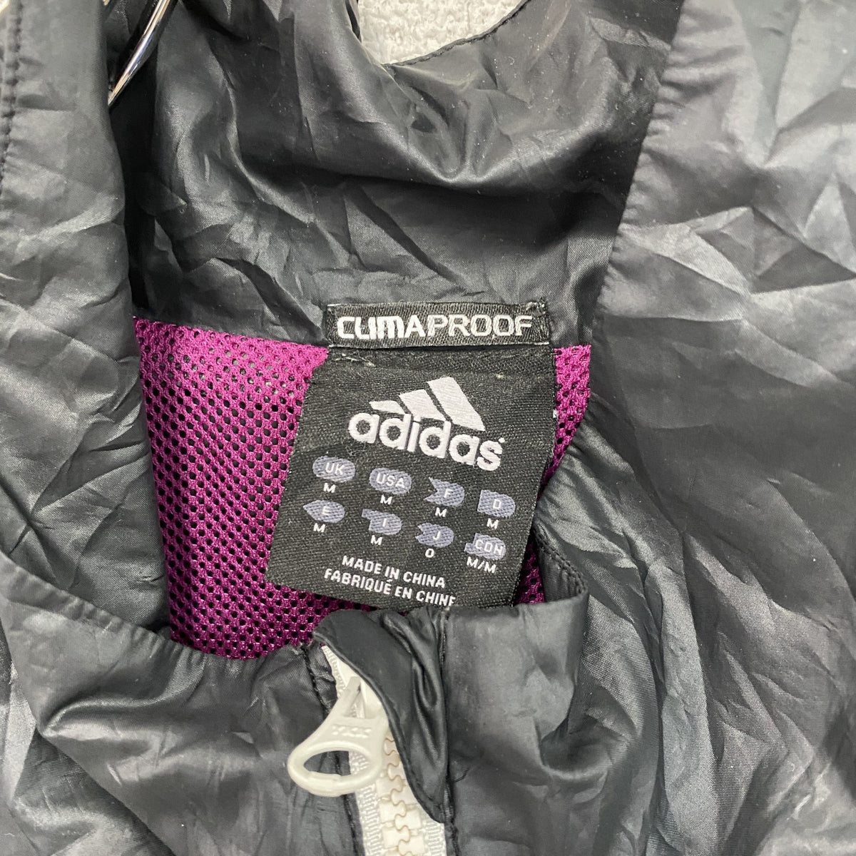 adidas　アディダス　フルジップジャケット　ダークグレー　Oサイズ　古着