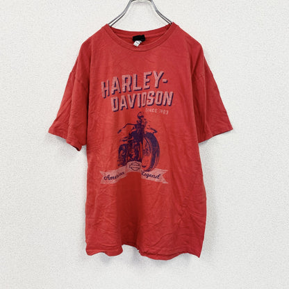 HARLEY DAVIDSON　ハーレーダビッドソン　半袖プリントTシャツ　赤　レッド　Lサイズ