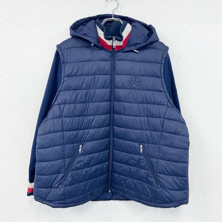 TOMMY HILFIGER　トミーヒルフィガー　フルジップ中綿ジャケット　紺　ネイビー　Lサイズ　古着