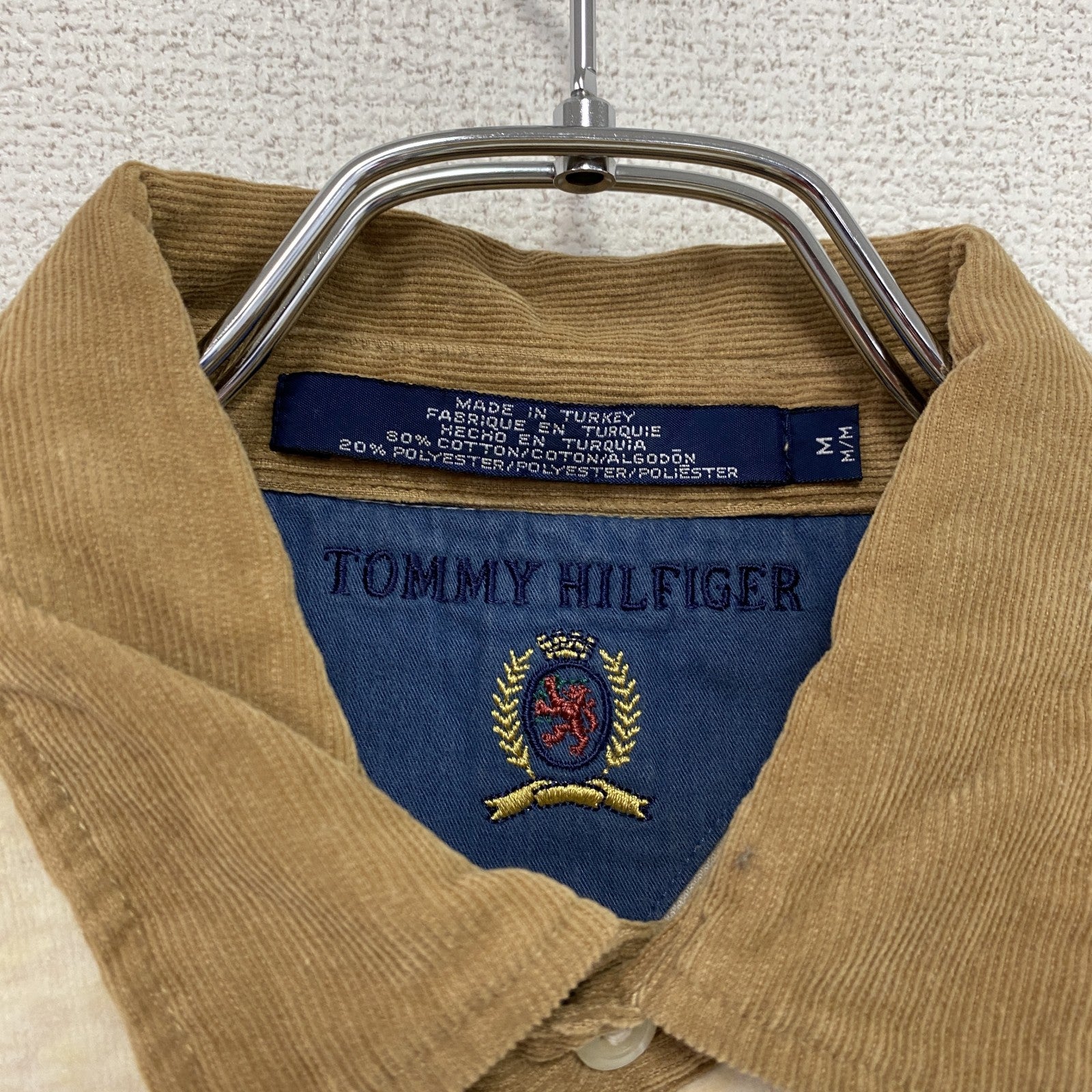 TOMMY HILFIGER　トミーヒルフィガー　長袖ポロシャツ/ラガーシャツ　コーデュロイカラー　ベージュ　Mサイズ