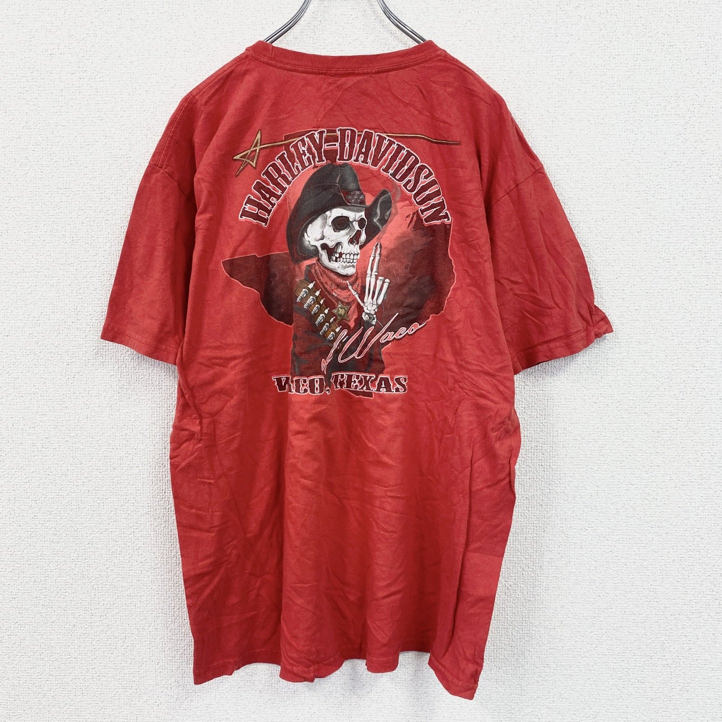 HARLEY DAVIDSON　ハーレーダビッドソン　半袖プリントTシャツ　赤　レッド　Lサイズ