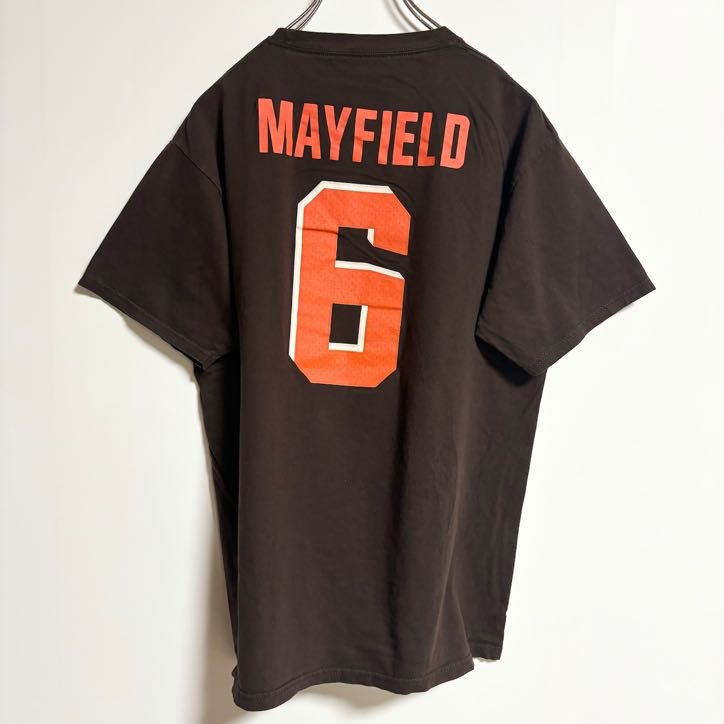 古着 used　Fanatics　半袖プリントTシャツ　クルーネック　アメフト　スポーツ　NFL　茶色　ブラウン　春夏服　Mサイズ