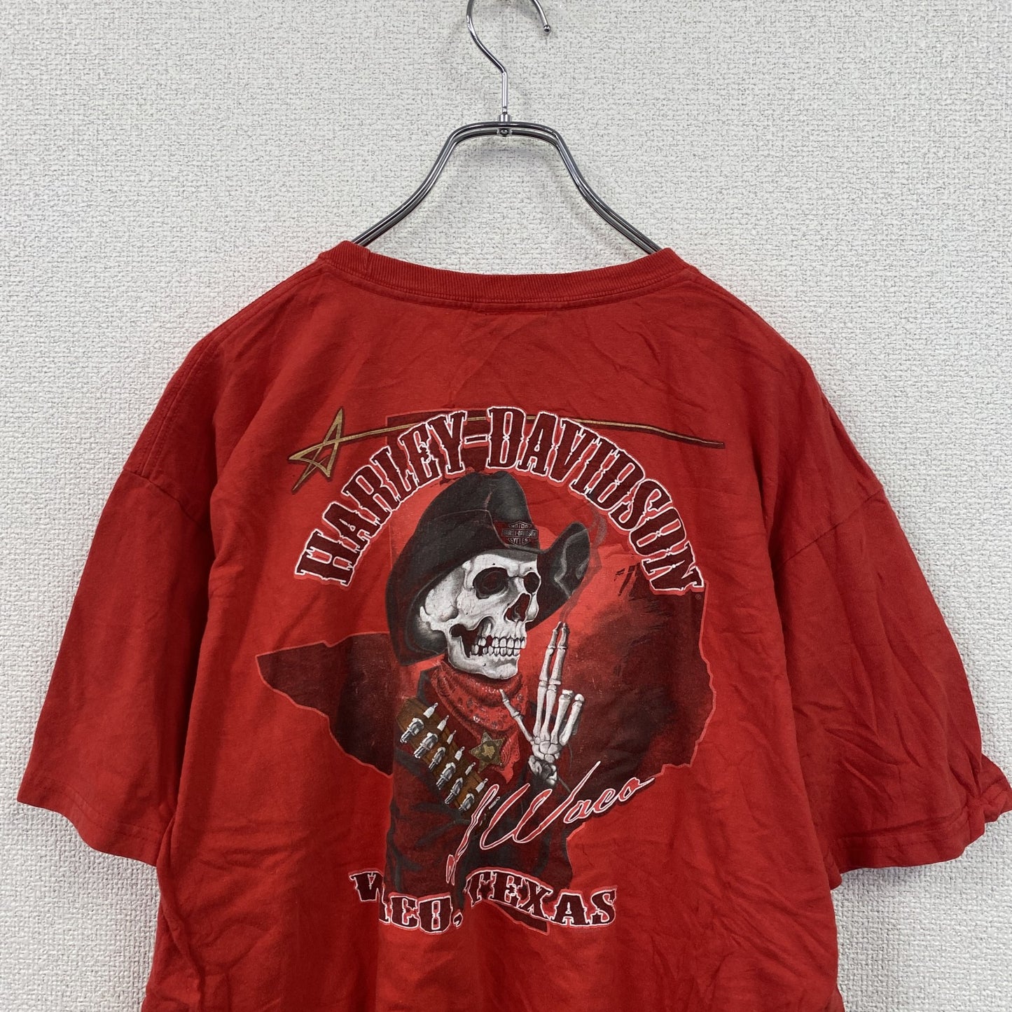 HARLEY DAVIDSON　ハーレーダビッドソン　半袖プリントTシャツ　赤　レッド　Lサイズ