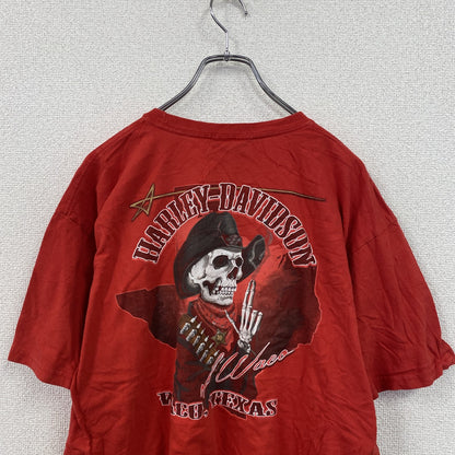 HARLEY DAVIDSON　ハーレーダビッドソン　半袖プリントTシャツ　赤　レッド　Lサイズ