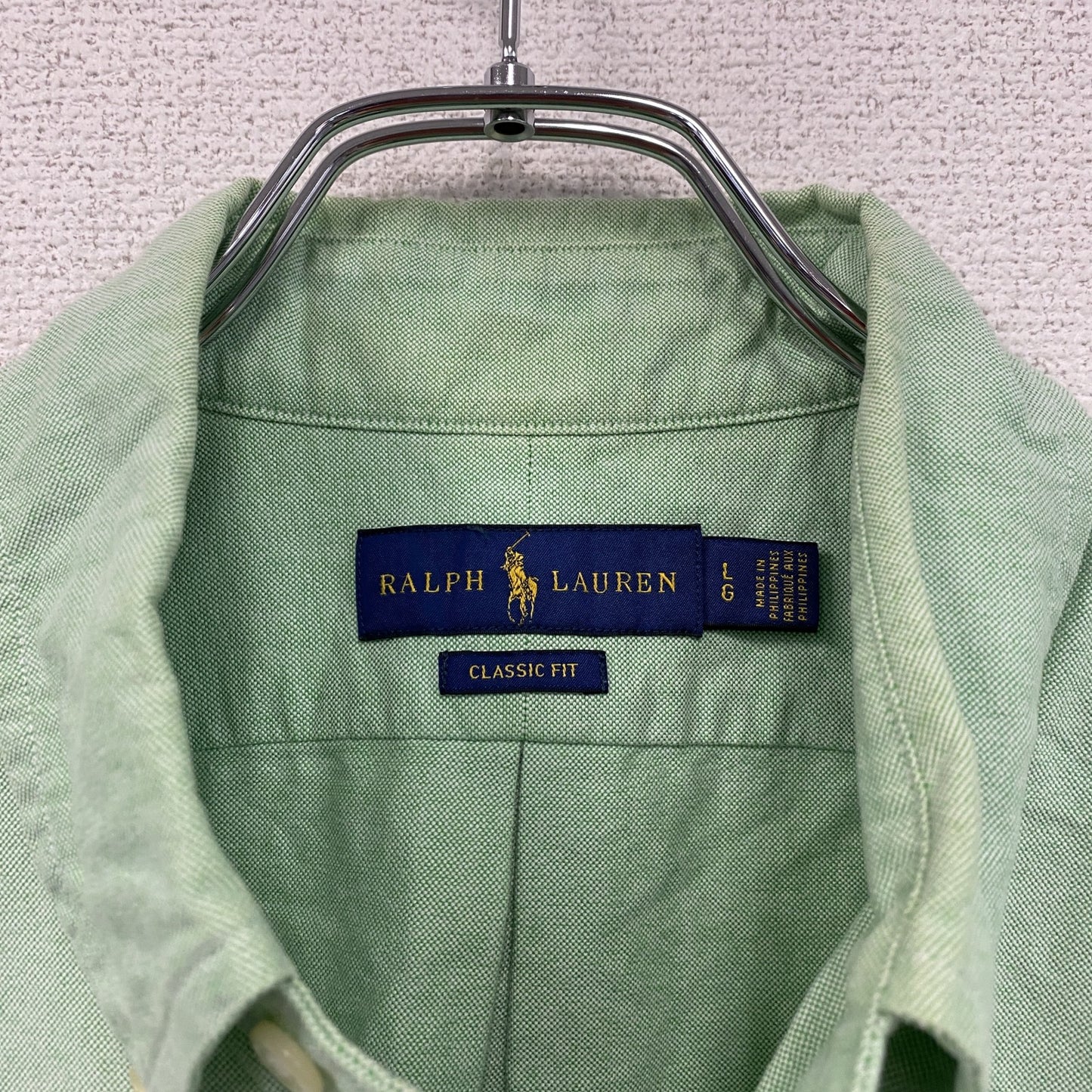 RALPH LAUREN　ラルフローレン　半袖ボタンダウンシャツ　オックスフォード　緑　グリーン　Lサイズ