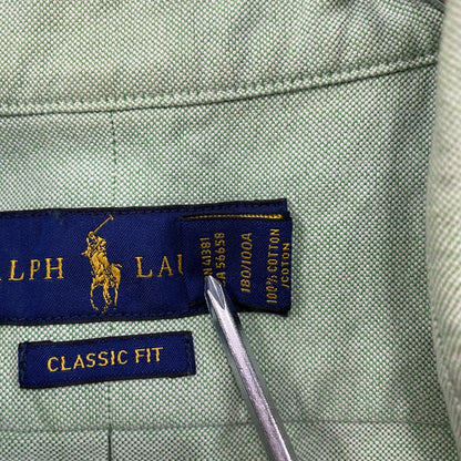 RALPH LAUREN　ラルフローレン　半袖ボタンダウンシャツ　オックスフォード　緑　グリーン　Lサイズ