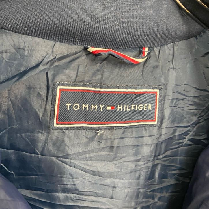 TOMMY HILFIGER　トミーヒルフィガー　フルジップ中綿ジャケット　紺　ネイビー　Lサイズ　古着