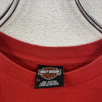 HARLEY DAVIDSON　ハーレーダビッドソン　半袖プリントTシャツ　赤　レッド　XLサイズ