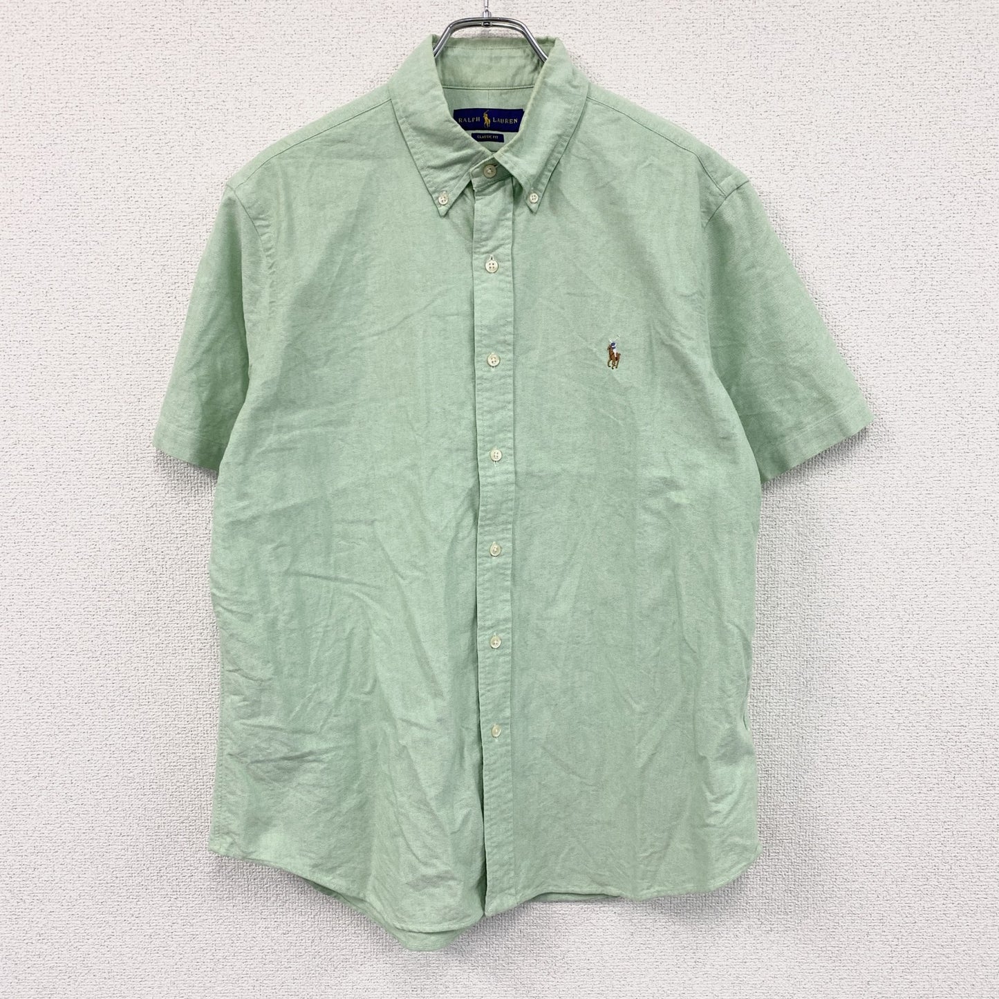 RALPH LAUREN　ラルフローレン　半袖ボタンダウンシャツ　オックスフォード　緑　グリーン　Lサイズ