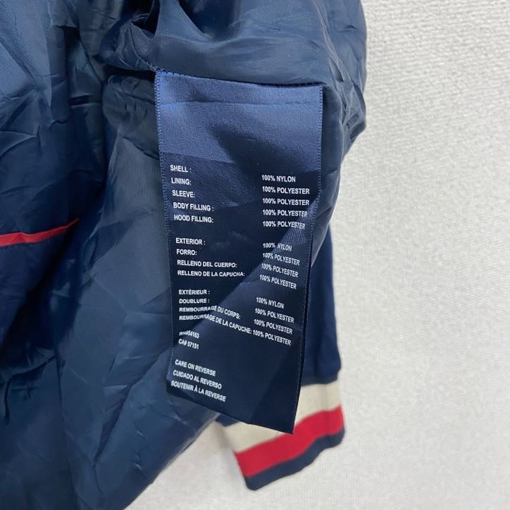 TOMMY HILFIGER　トミーヒルフィガー　フルジップ中綿ジャケット　紺　ネイビー　Lサイズ　古着