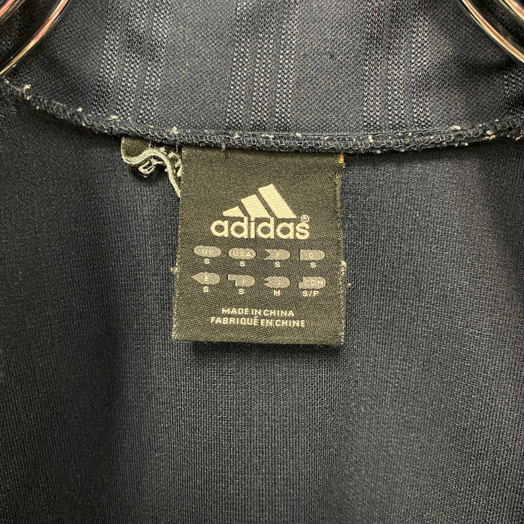 00s　adidas　アディダス　CLIMALITE　トラックジャケット/ジャージ　パフォーマンスロゴ　ラグランスリーブ　ネイビー　紺　Mサイズ　古着