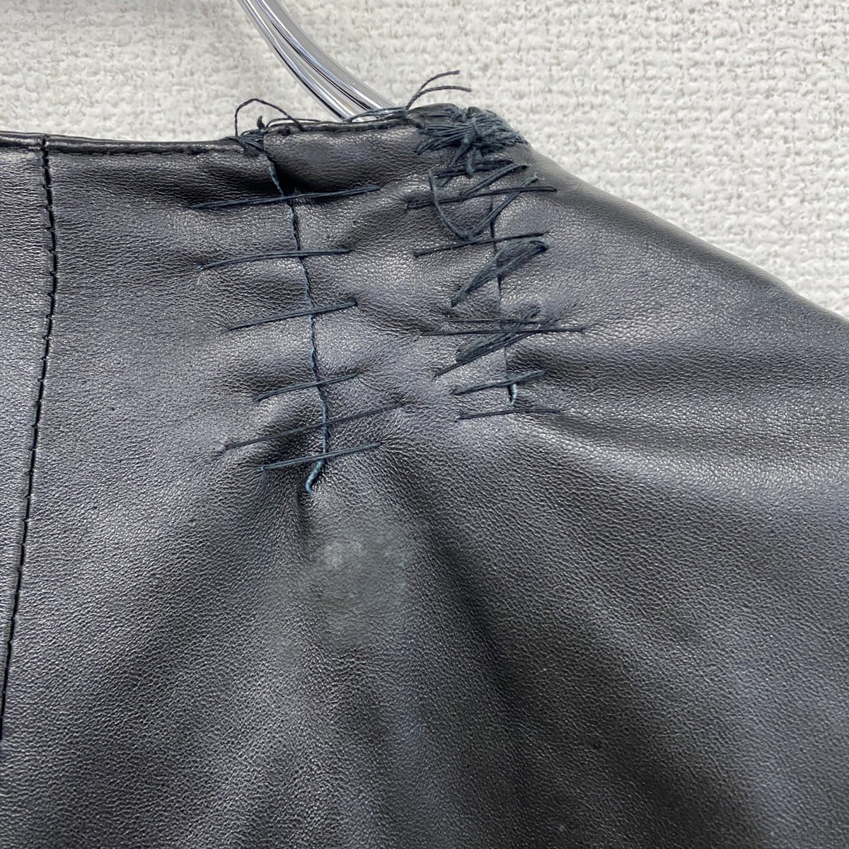 G.GAGLIANO　ガリアーノ　ラムレザーベスト　フラップポケット　黒　ブラック　Lサイズ　古着