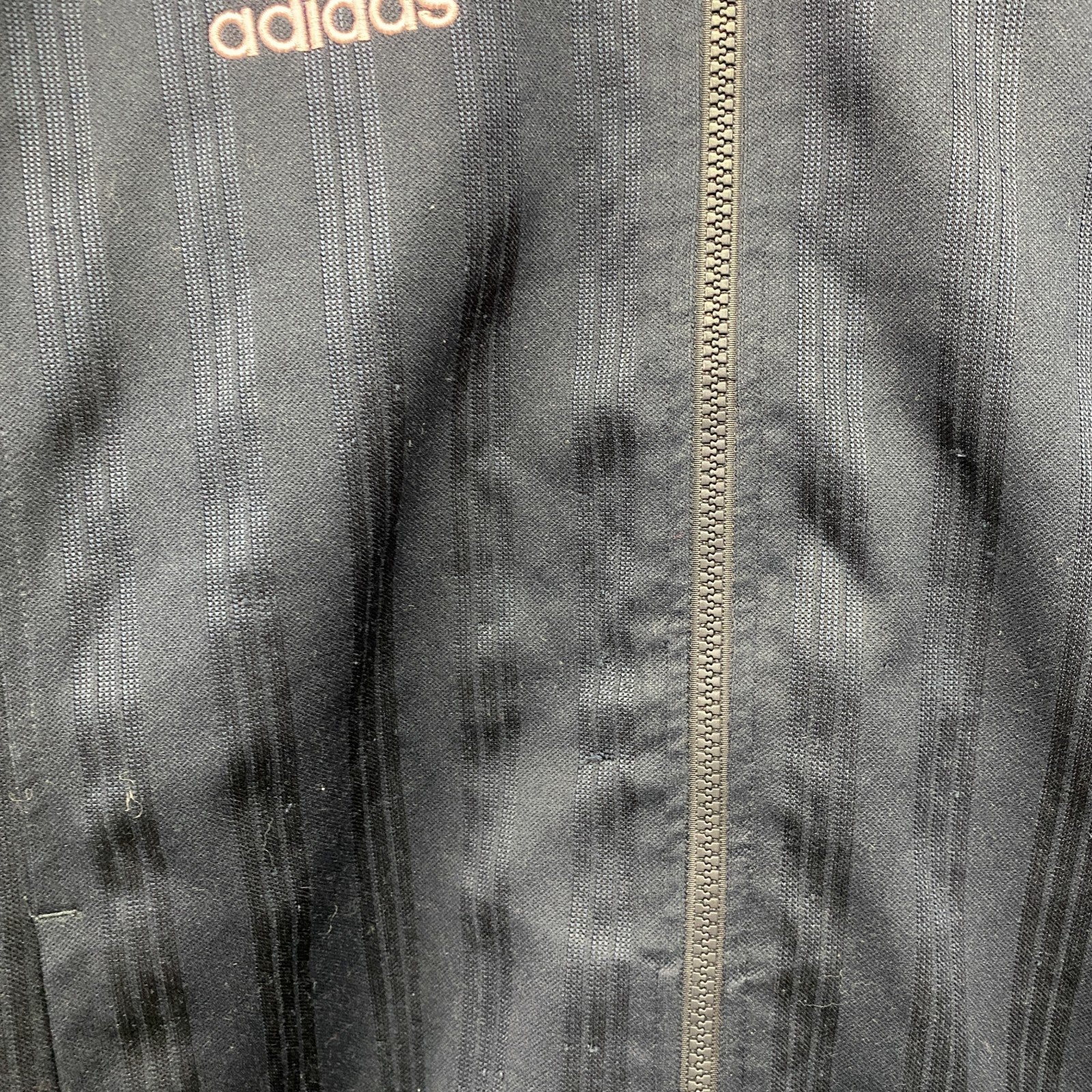00s　adidas　アディダス　CLIMALITE　トラックジャケット/ジャージ　パフォーマンスロゴ　ラグランスリーブ　ネイビー　紺　Mサイズ　古着