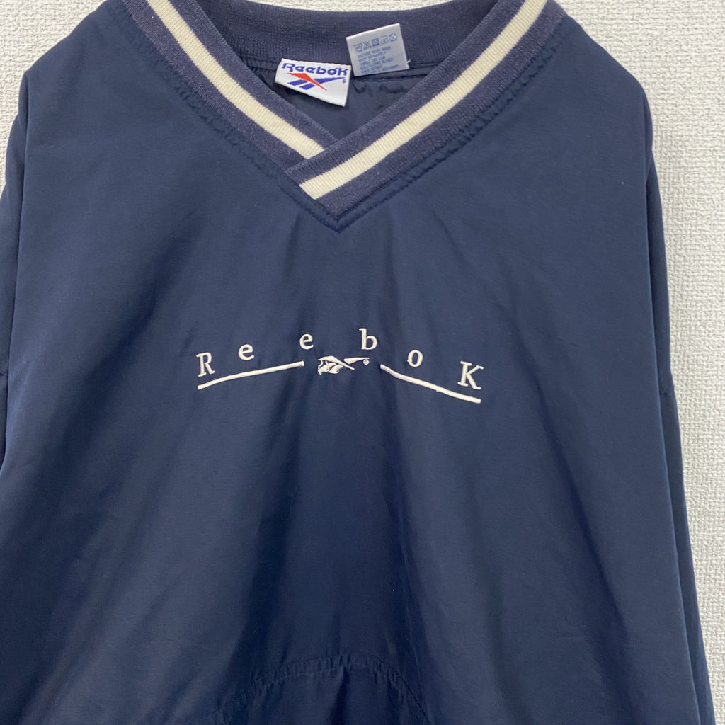 90s　Reebok　リーボック　プルオーバージャケット　ヴィンテージ　紺　ネイビー　Lサイズ　古着