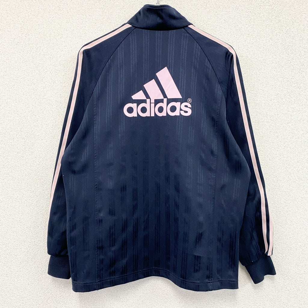 00s　adidas　アディダス　CLIMALITE　トラックジャケット/ジャージ　パフォーマンスロゴ　ラグランスリーブ　ネイビー　紺　Mサイズ　古着