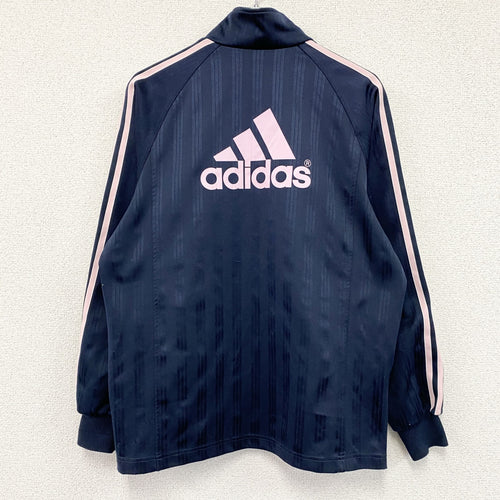 00s　adidas　アディダス　CLIMALITE　トラックジャケット/ジャージ　パフォーマンスロゴ　ラグランスリーブ　ネイビー　紺　Mサイズ　古着