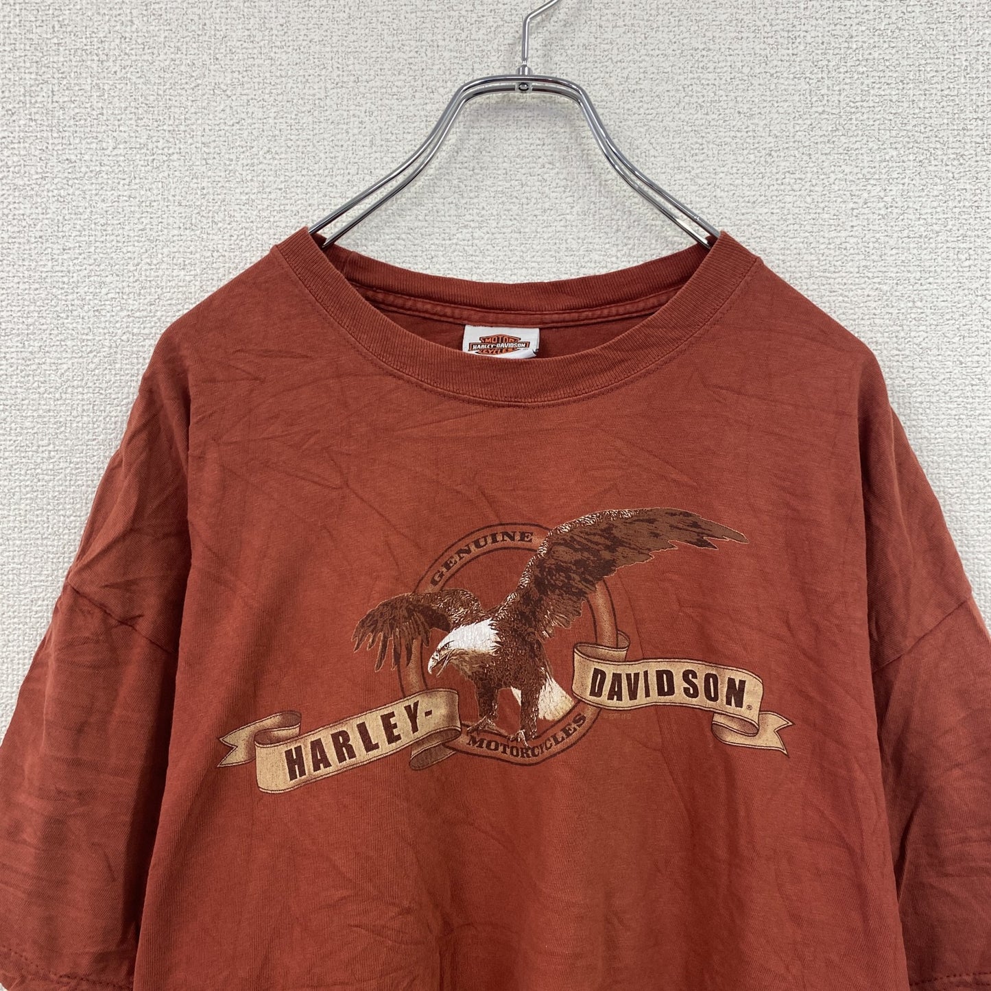 00s　HARLEY DAVIDSON　ハーレーダビッドソン　半袖プリントTシャツ　ヴィンテージ　エンジ　XLサイズ