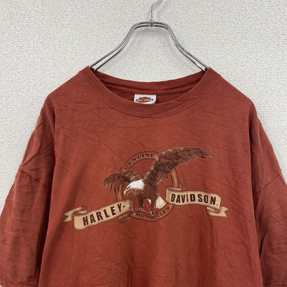 00s　HARLEY DAVIDSON　ハーレーダビッドソン　半袖プリントTシャツ　ヴィンテージ　エンジ　XLサイズ
