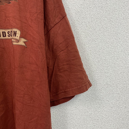 00s　HARLEY DAVIDSON　ハーレーダビッドソン　半袖プリントTシャツ　ヴィンテージ　エンジ　XLサイズ