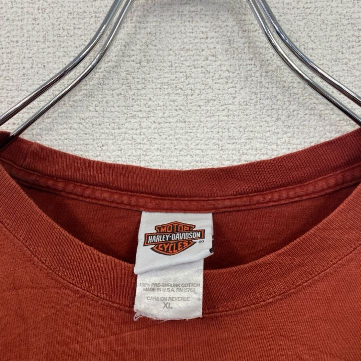00s　HARLEY DAVIDSON　ハーレーダビッドソン　半袖プリントTシャツ　ヴィンテージ　エンジ　XLサイズ