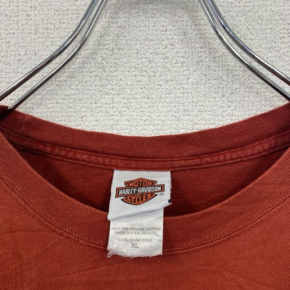 00s　HARLEY DAVIDSON　ハーレーダビッドソン　半袖プリントTシャツ　ヴィンテージ　エンジ　XLサイズ