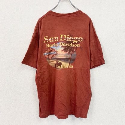 00s　HARLEY DAVIDSON　ハーレーダビッドソン　半袖プリントTシャツ　ヴィンテージ　エンジ　XLサイズ