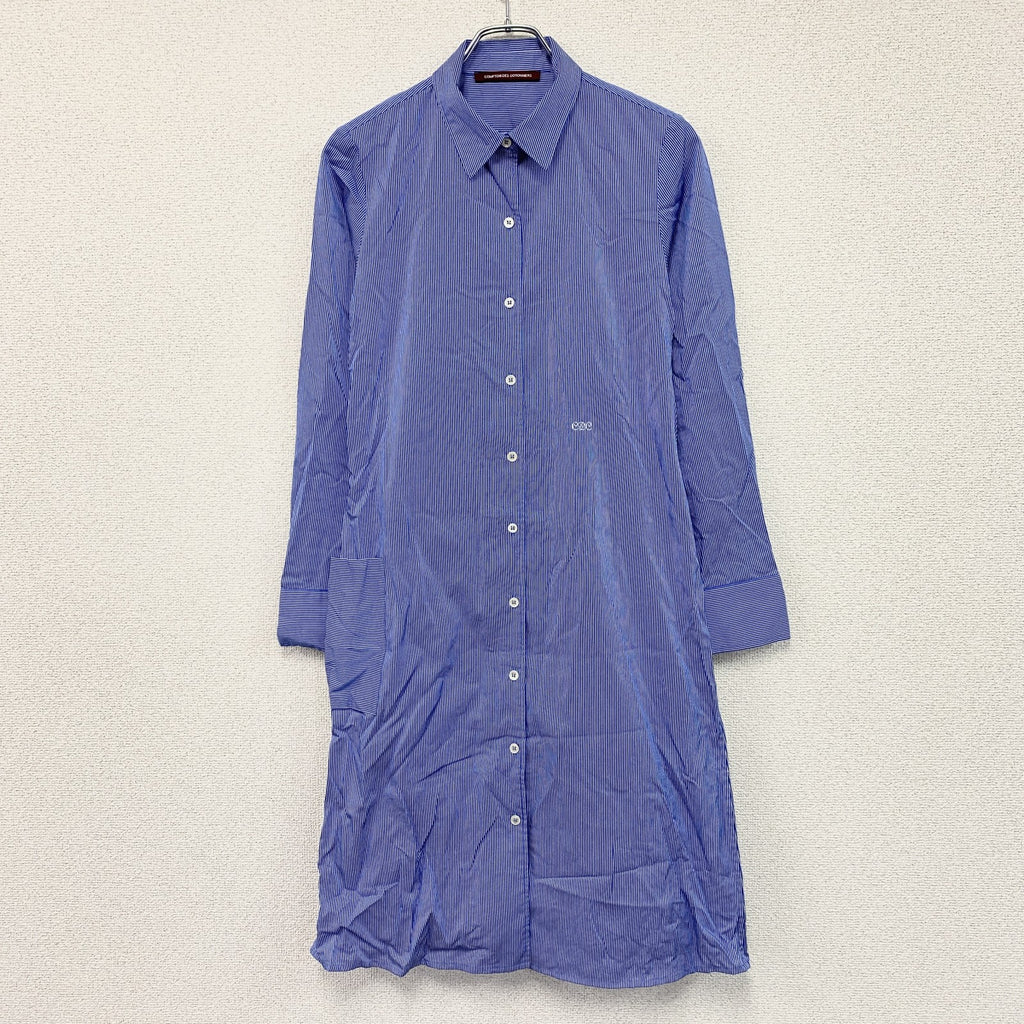 COMPTOIR DES COTONNIERS　コントワーデコトニエ　シャツワンピース　青　ブルー　9サイズ